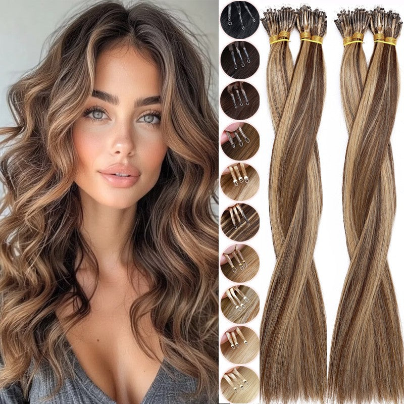 Balayage Nano Ring Hair Extensions - 100% Human Remy Beads Micro Loop