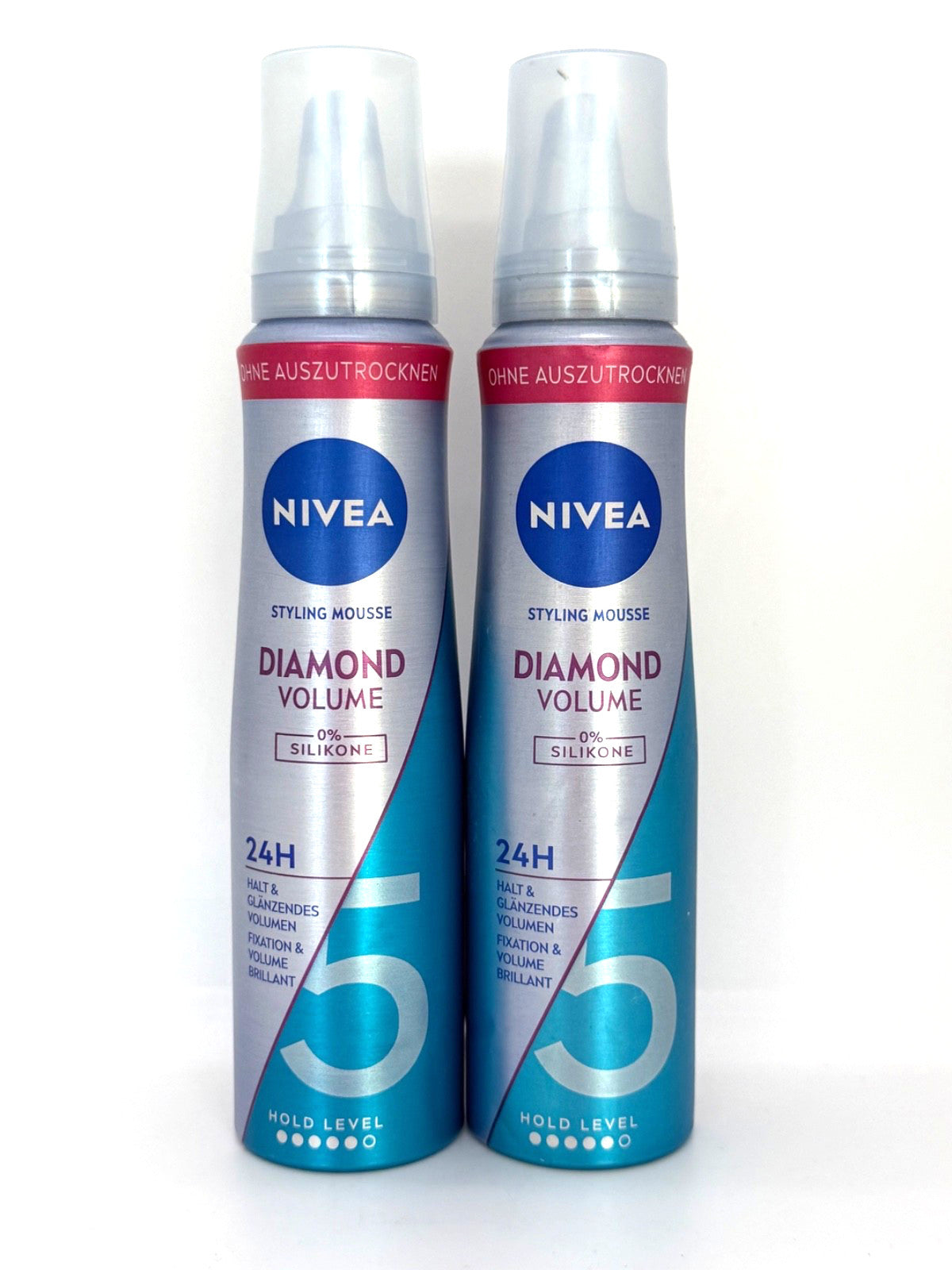 Nivea Diamond Volume Styling Mousse 2-Pack - Strong Hold, Shine & Volume