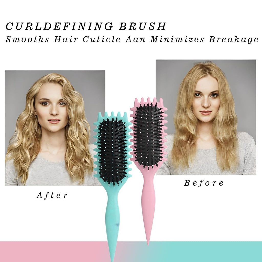 Curly Hair Styling Brush with Heat-Resistant Nylon Bristles for Defined Waves