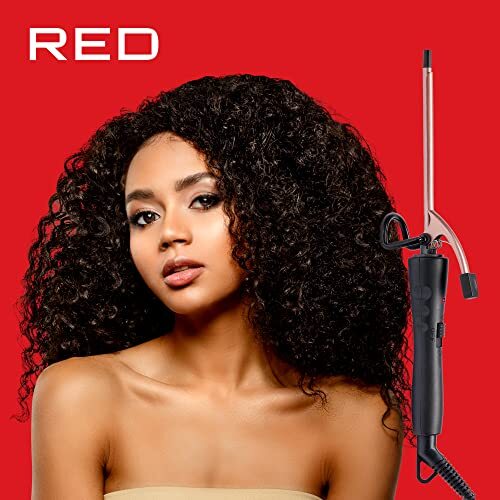 Mini Ceramic Curling Iron ¼ Inch for Tight Defined Curls - Red