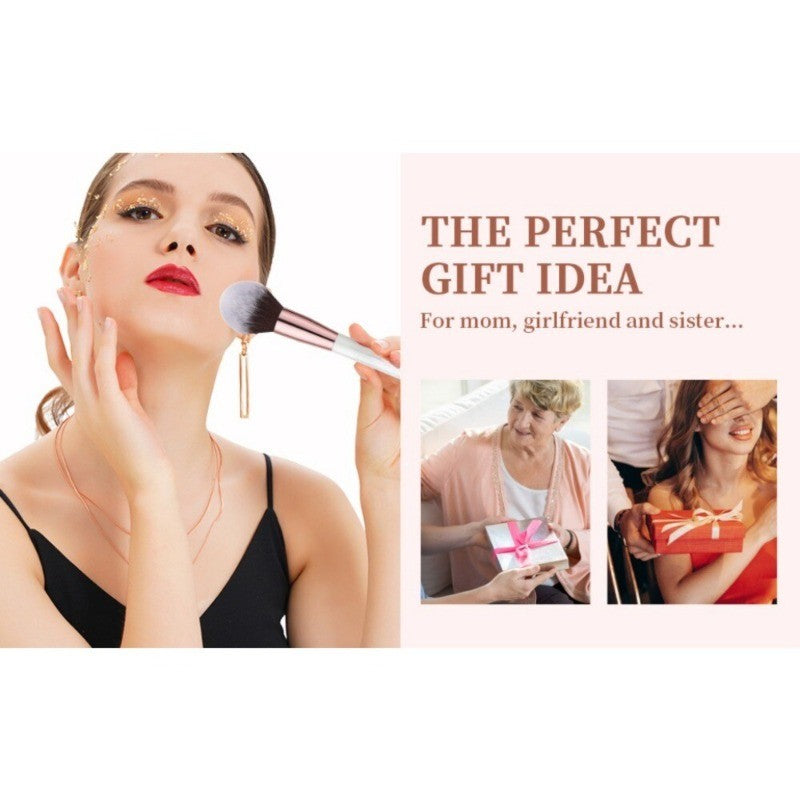 14-Piece Professional Makeup Brush Set - Synthetic Face & Eye Brushes