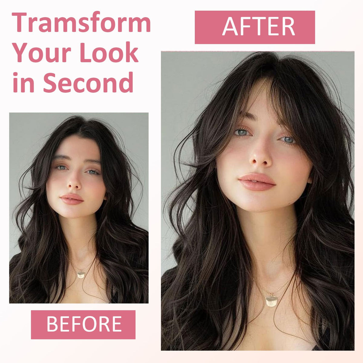 Real Human Hair Topper Clip-In Bangs for Women - Natural Remy Hair
