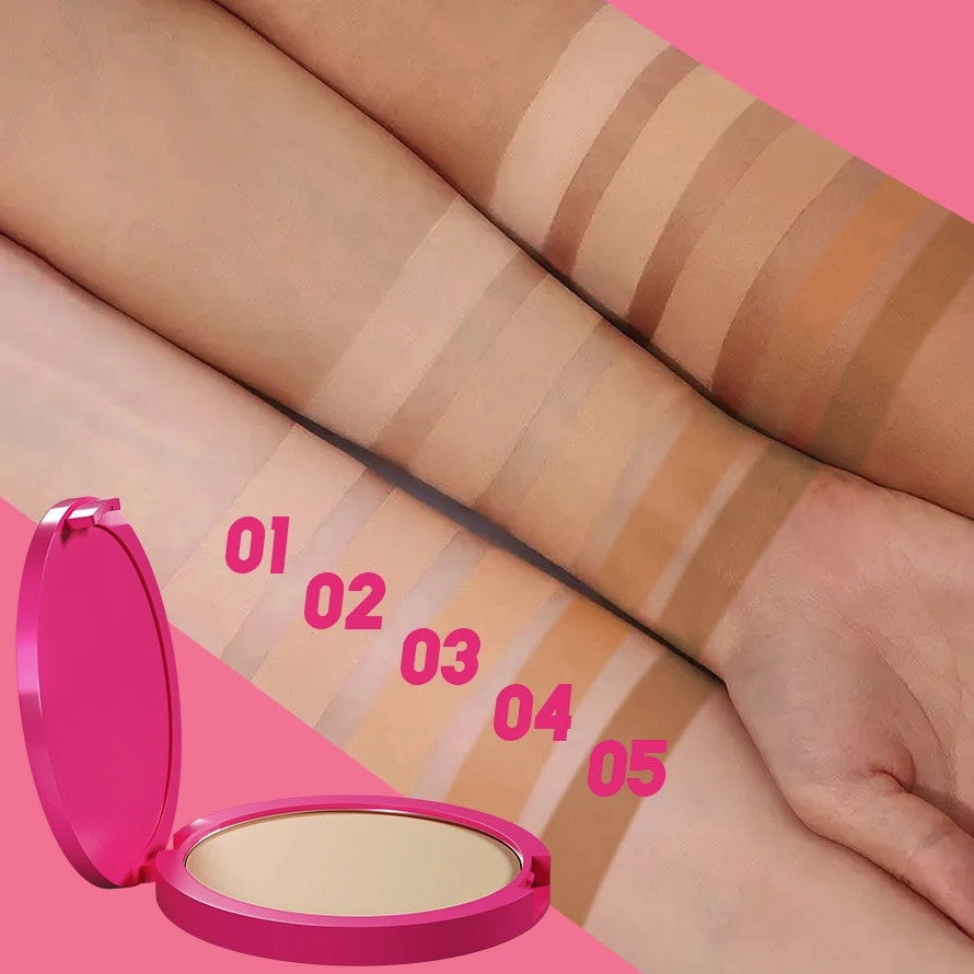 Matte Pressed Powder Compact Oil Control Face Makeup Base - Multiple Shades
