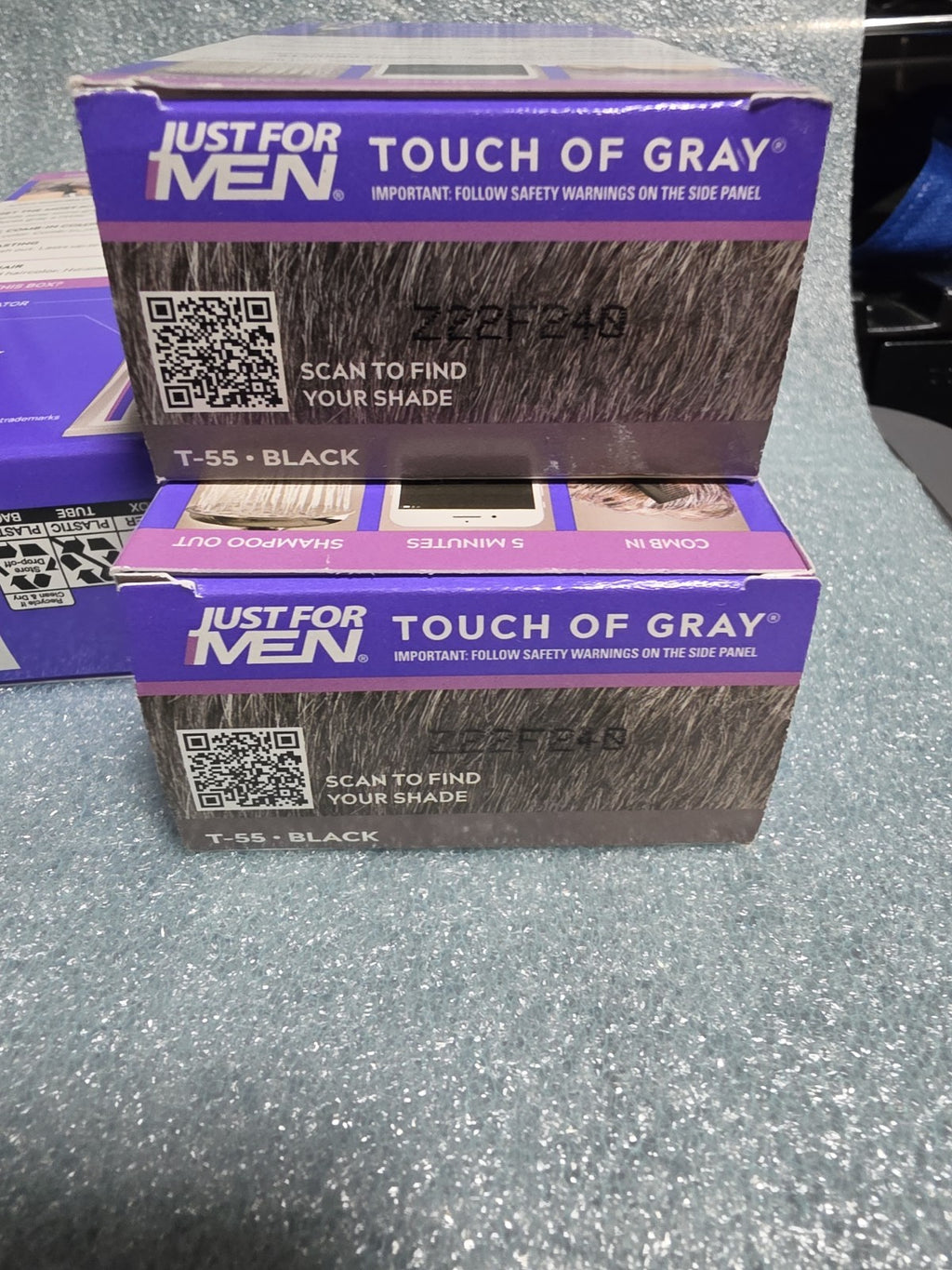 Hair Color Kit 4 Pack Touch of Gray Black T-55 for Men - Easy Hair Coloring
