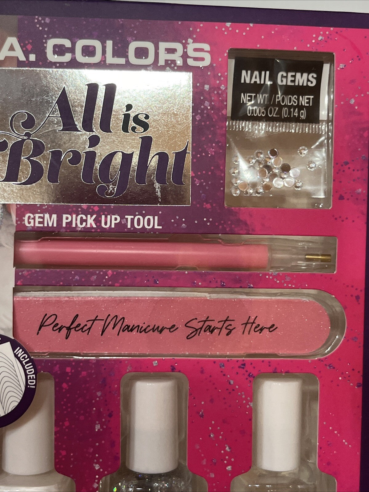 Nail Care French Tip Manicure Gift Set - 8 Piece Bright Colors