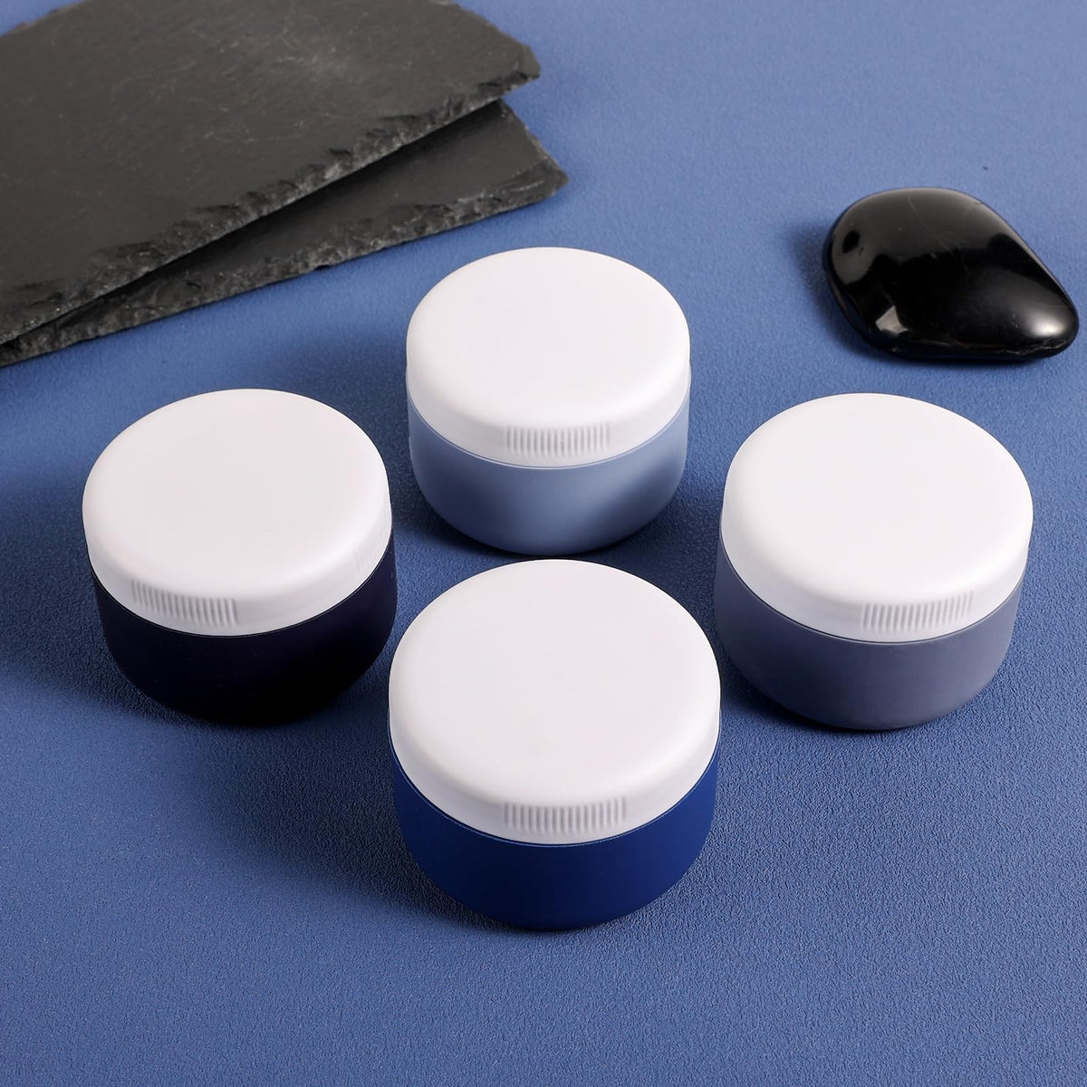 Travel 4 Pack 2oz Silicone Cream Jars - Leakproof TSA Containers