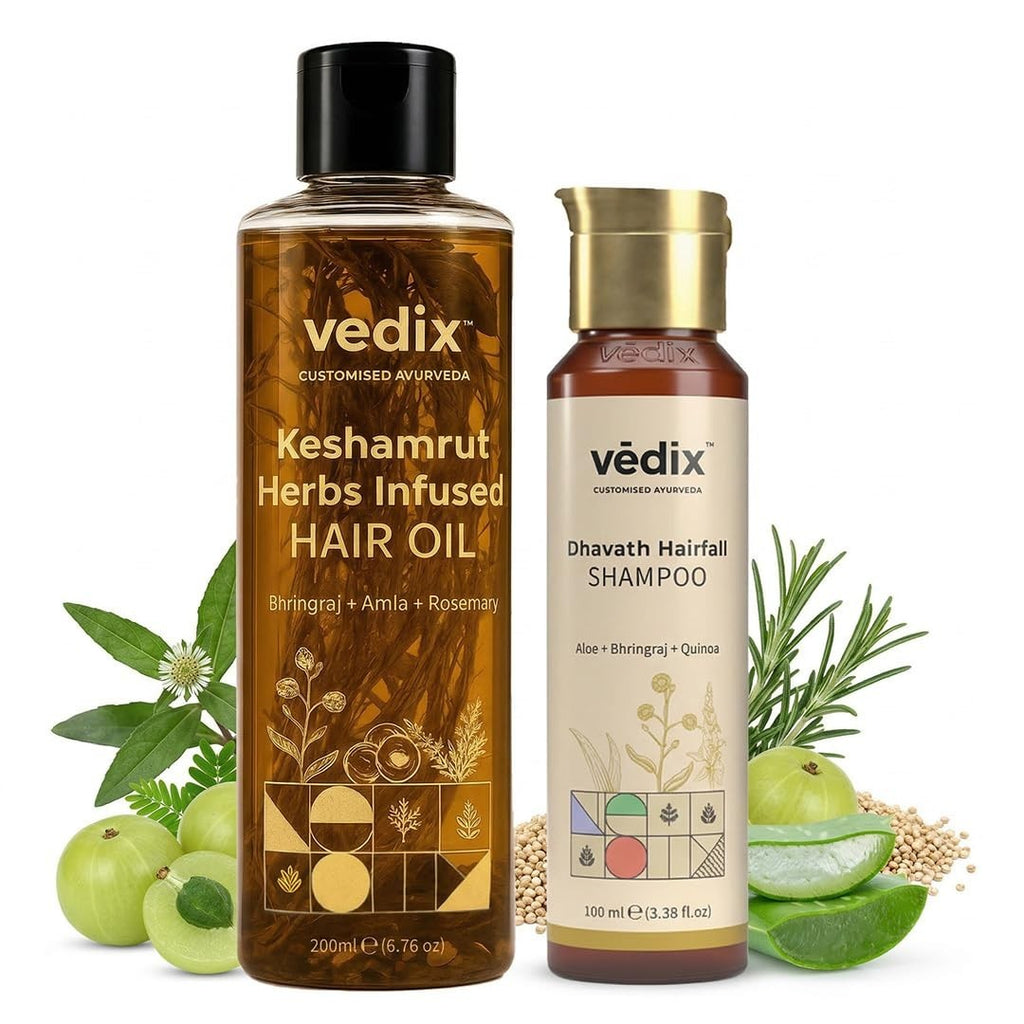 Herbal Hair Care Set - Anti-Hairfall Oil & Sulfate-Free Shampoo for Stronger Hair