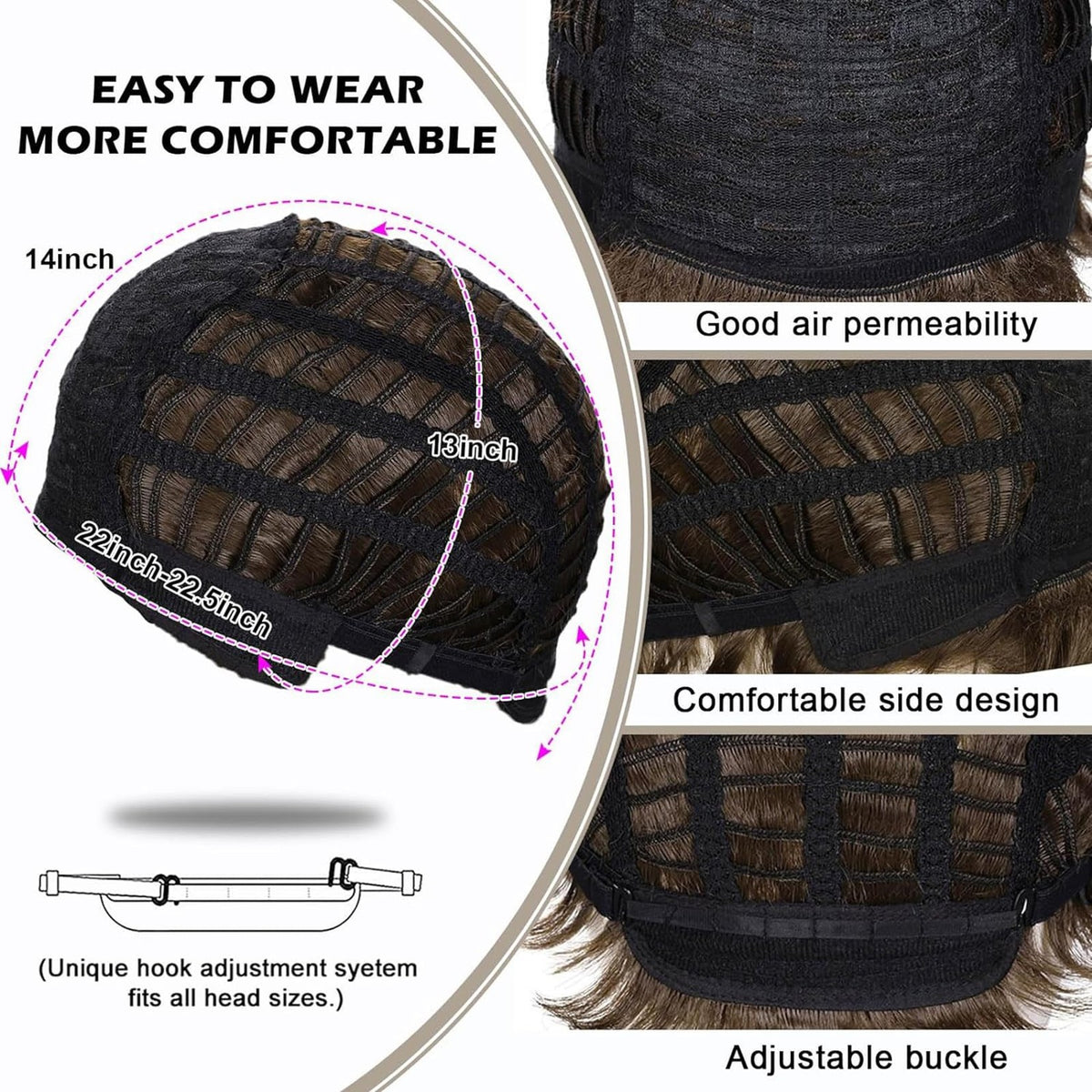 Long Curly Black Wig for Men Halloween Costume Party Cosplay
