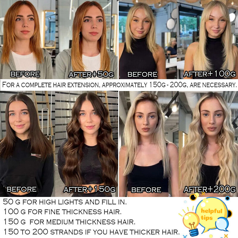 Thick 100% Remy Human Hair Extensions Micro Loop Beads - Multiple Lengths & Colors