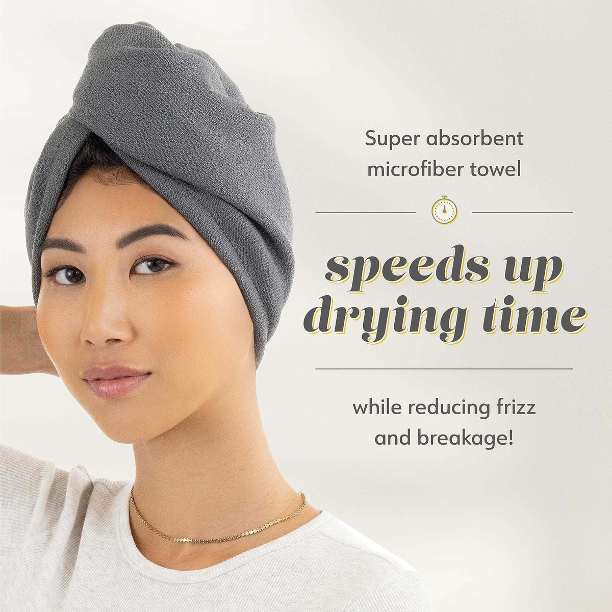 Microfiber Hair Wrap Towel for Fast Drying & Frizz Reduction - All Hair Types