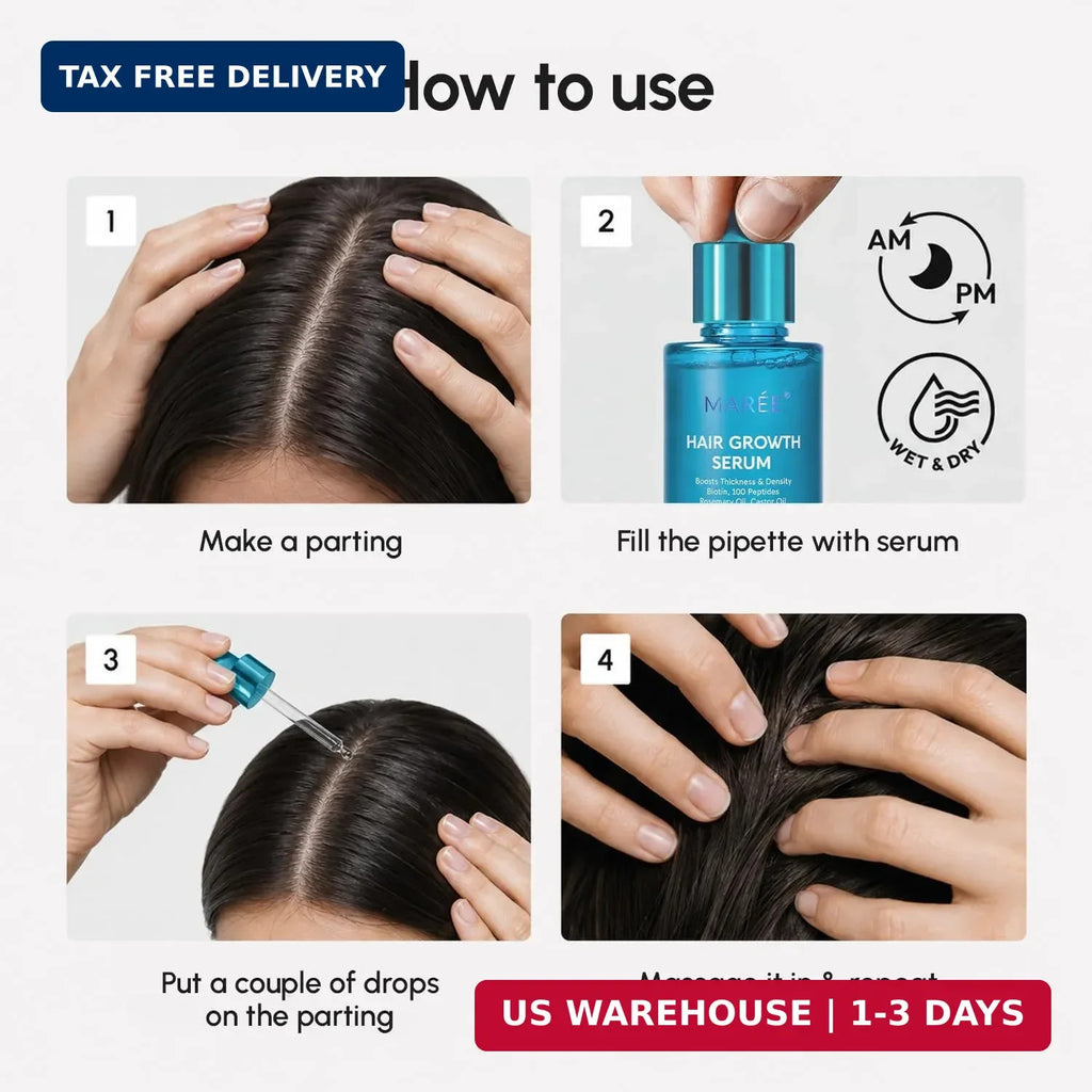 Hair Growth Serum with Caffeine Peptides Castor Rosemary Oil for Women & Men