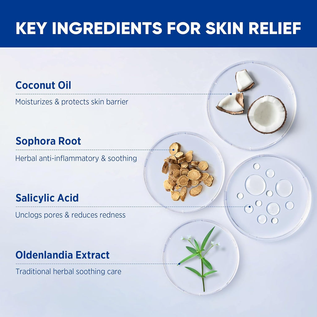 Folliculitis & Acne Treatment Cream with Salicylic Acid and Herbal Extracts for Scalp, Face, Body