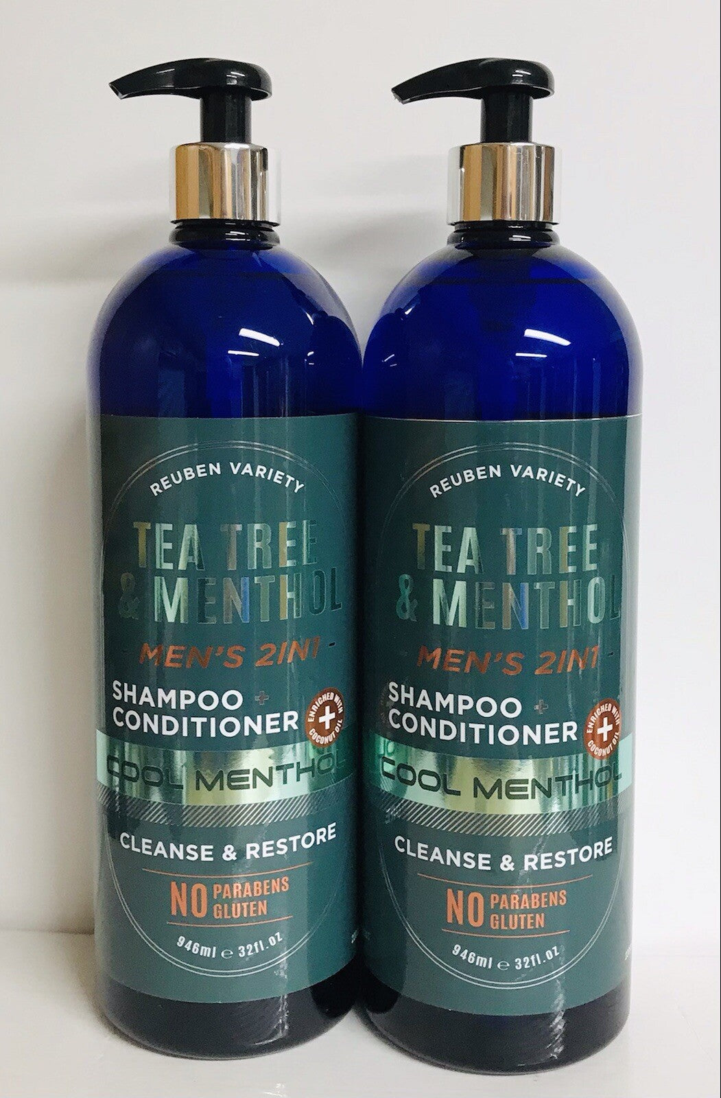 Men's Tea Tree & Menthol 2-in-1 Shampoo & Conditioner Set - Reuben Variety