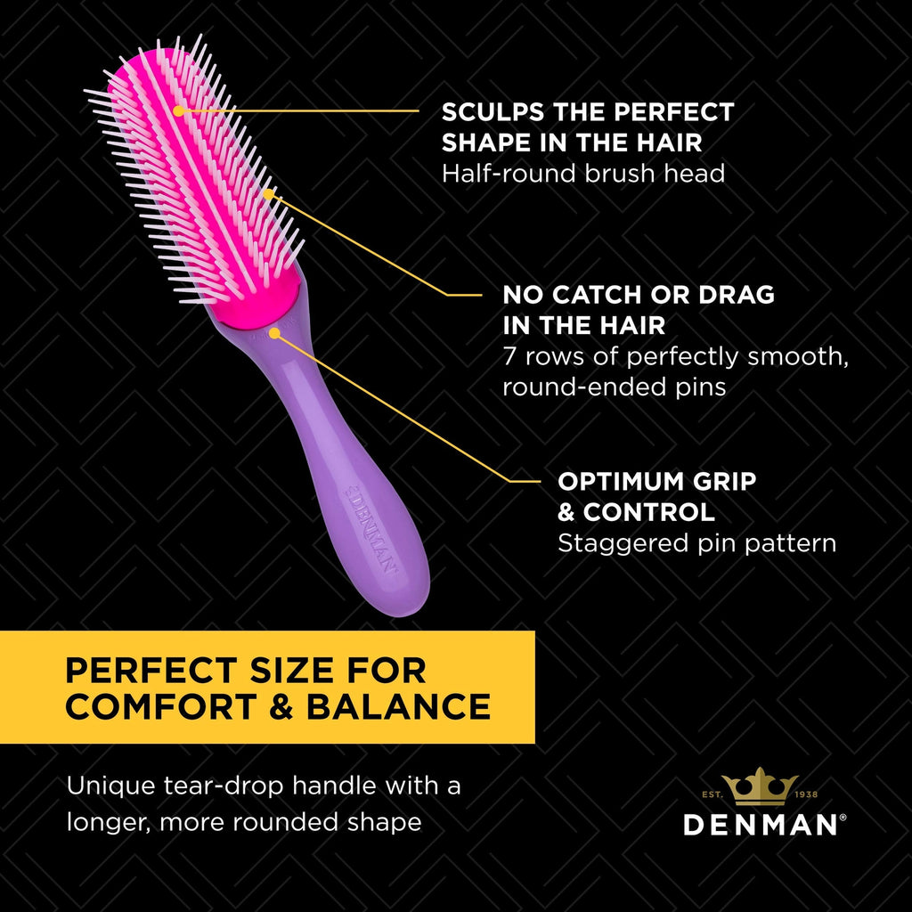 Denman D3 7-Row Curly Hair Brush for Styling & Defining Curls