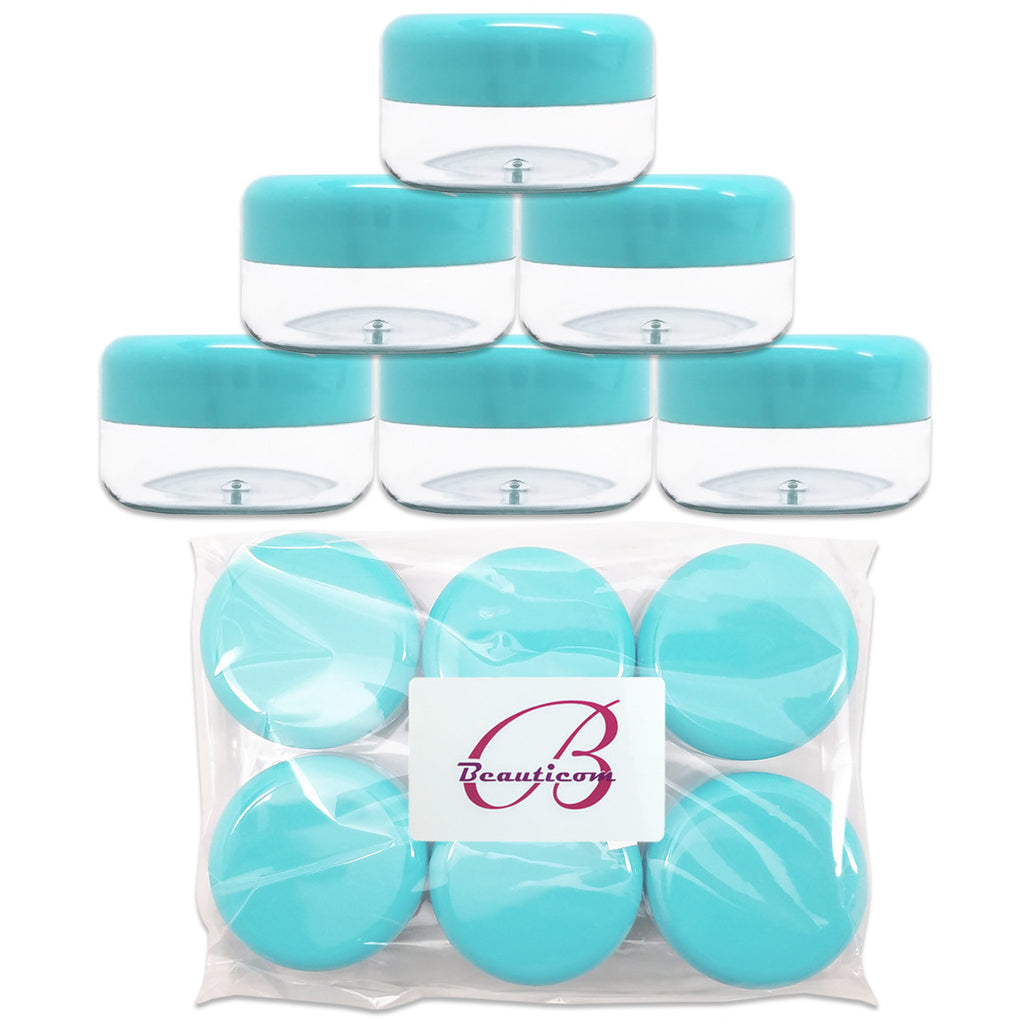 6 Pack 15ml Acrylic Plastic Sample Jars BPA Free for Cosmetics & Food Storage