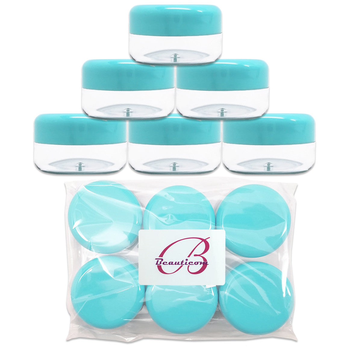 6 Pack 15ml Acrylic Plastic Sample Jars BPA Free for Cosmetics & Food Storage