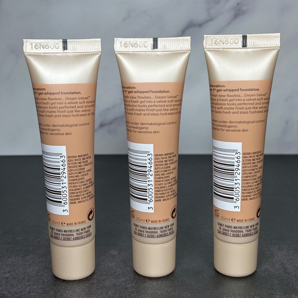 Maybelline Dream Velvet Foundation 40 FAWN 30ml Hydrating (3 Pack) Sealed