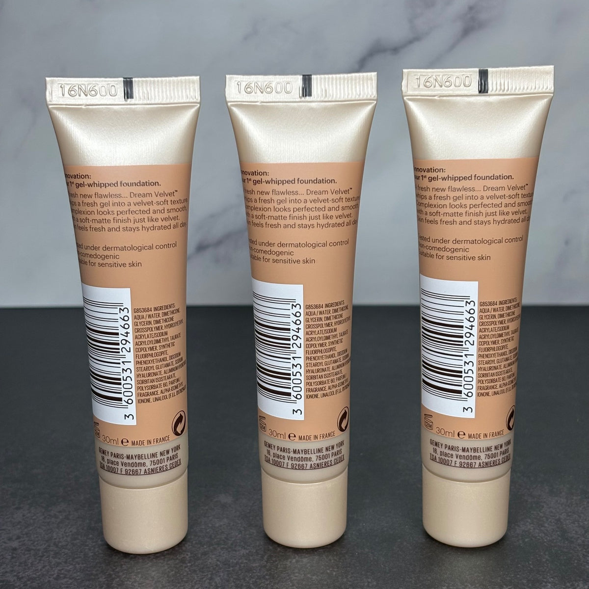Maybelline Dream Velvet Foundation 40 FAWN 30ml Hydrating (3 Pack) Sealed