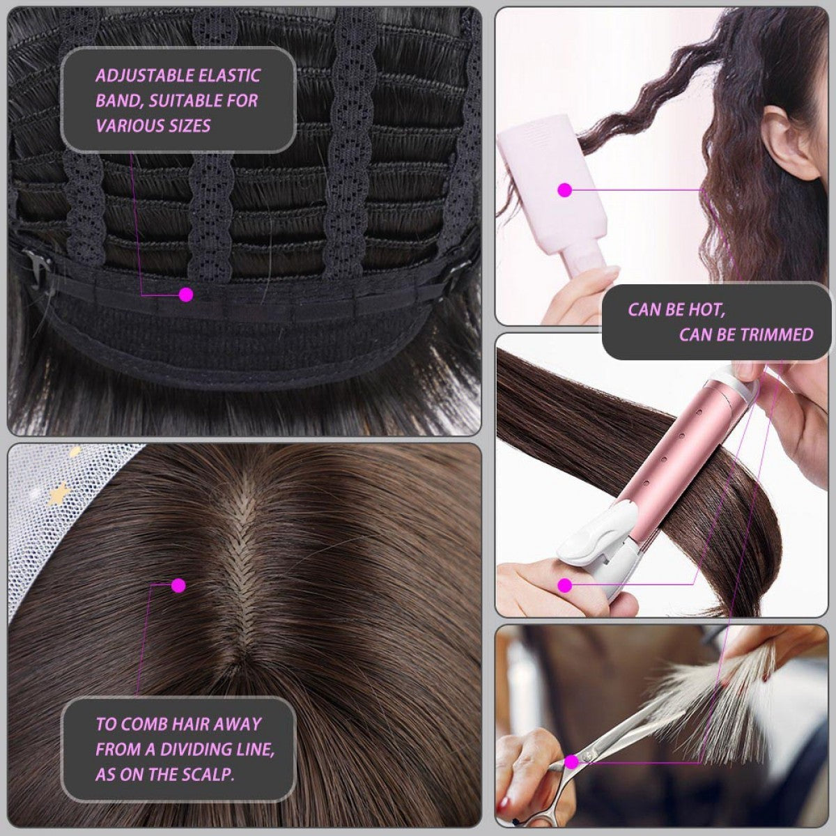 Long Straight Women’s Synthetic Wig with Fringe - Black