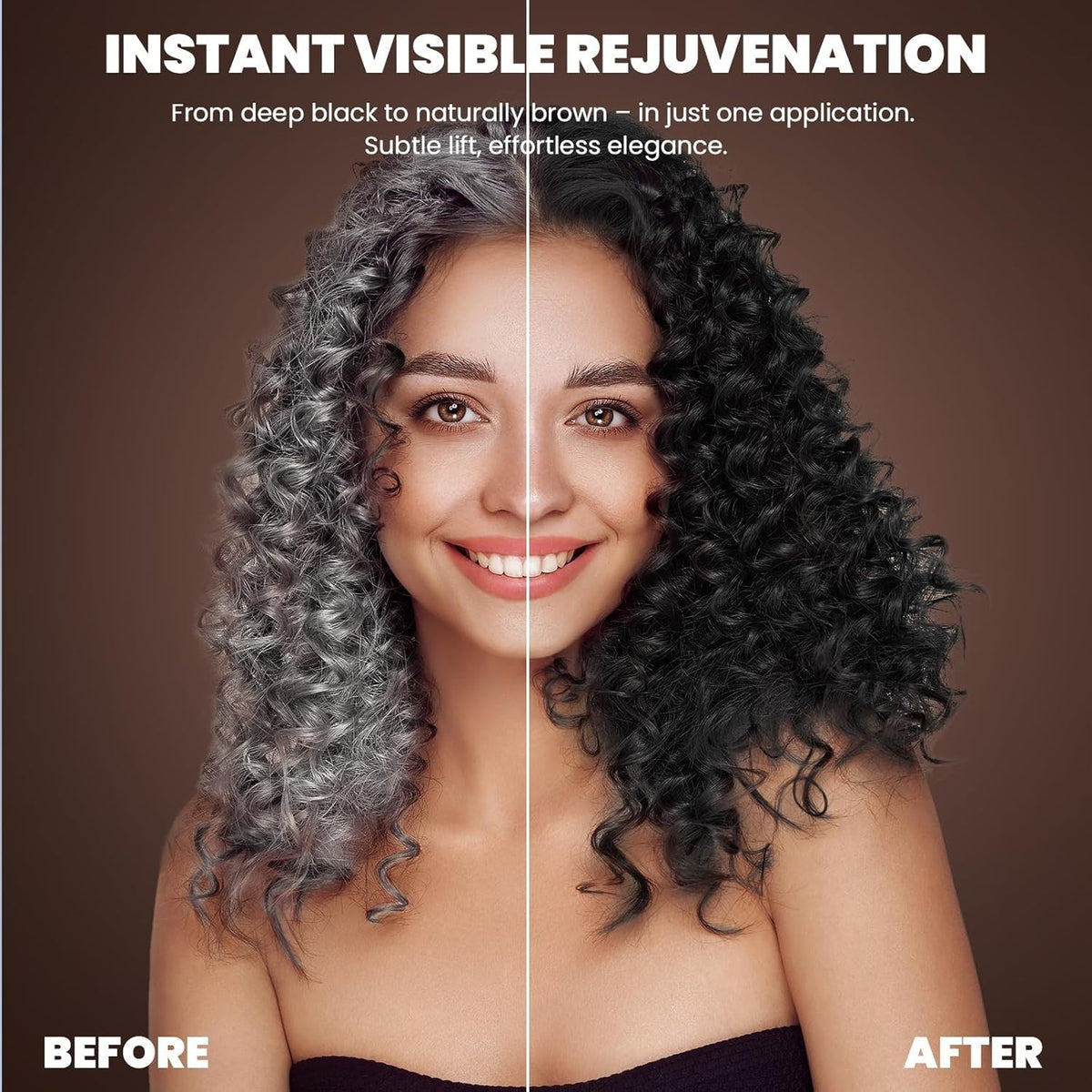 Black Hair Dye Shampoo for Gray Coverage 3-in-1 Natural Plant Formula 16.9oz