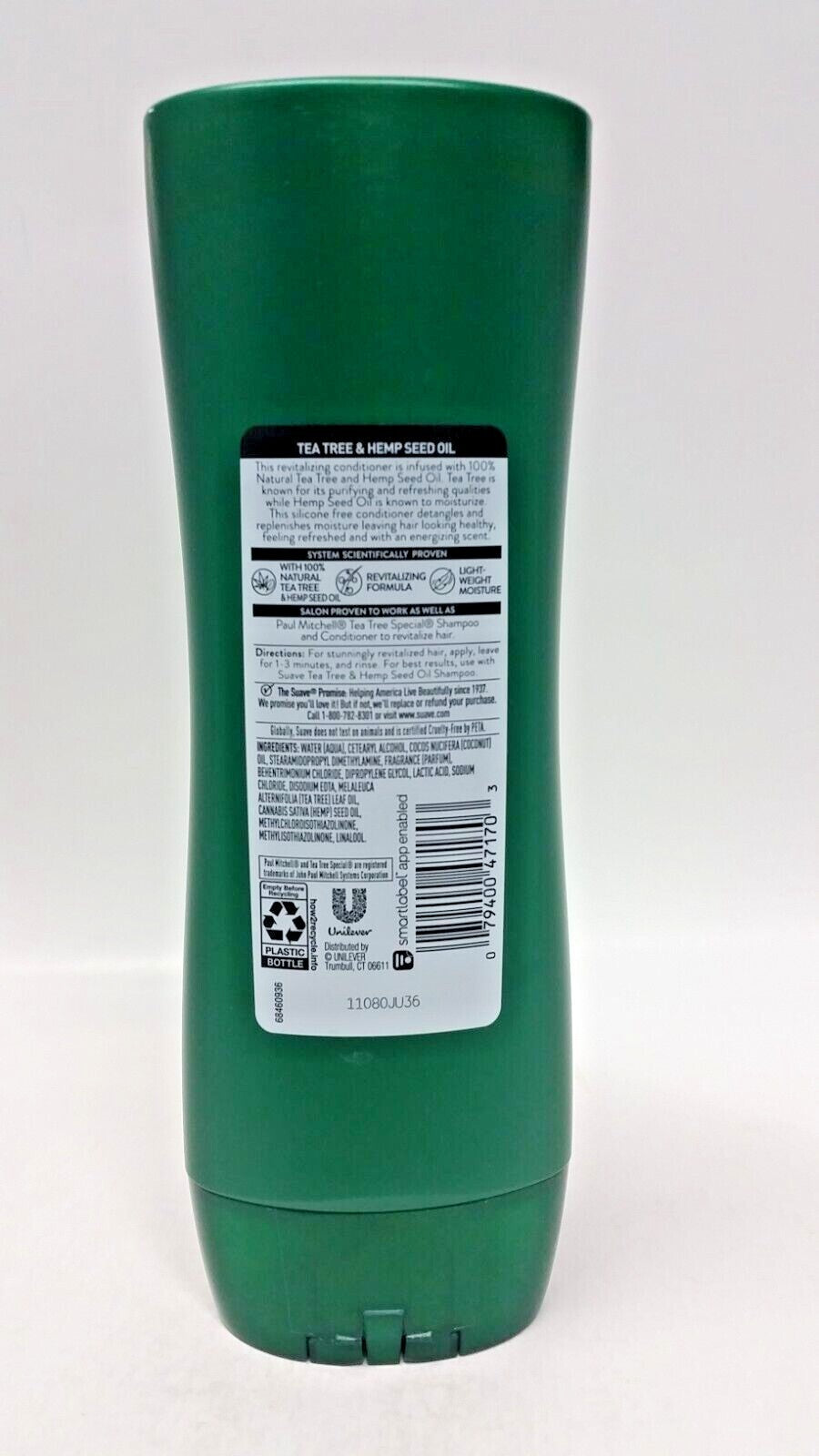 Lot of 5 Suave Tea Tree & Hemp Seed Oil Revitalizing Conditioners - 12.6 oz Each