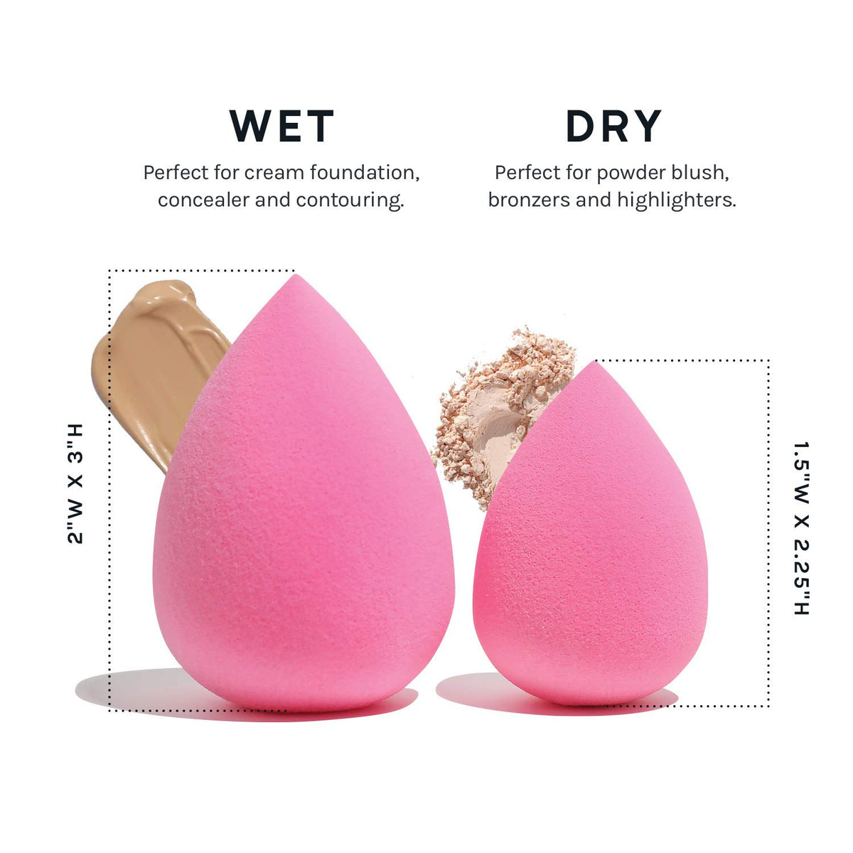 Makeup Sponge Set Latex-Free High-Definition Blender 6 Pieces