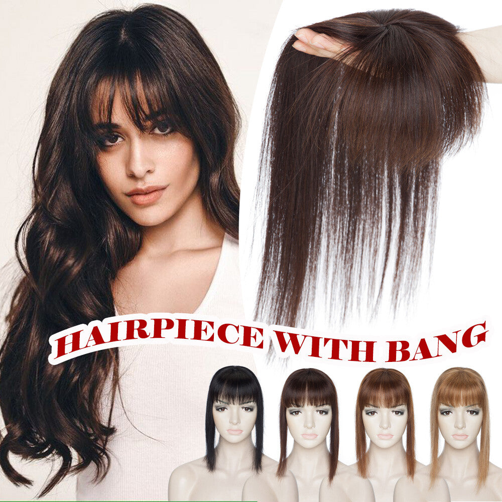 Remy Human Hair Clip-In Hair Topper with Silk or Mono Base - Natural & Dark Colors