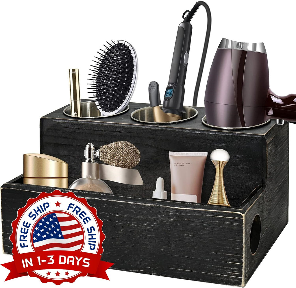 Hair Dryer Organizer Stand with Multiple Compartments for Salon & Bathroom