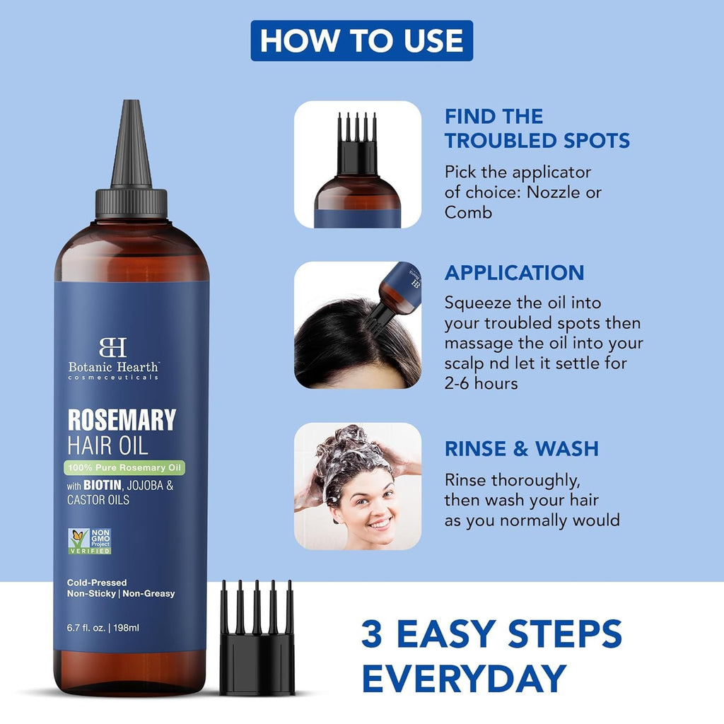 Rosemary Hair Oil for Hair Growth & Thickening - 6.7 Fl Oz