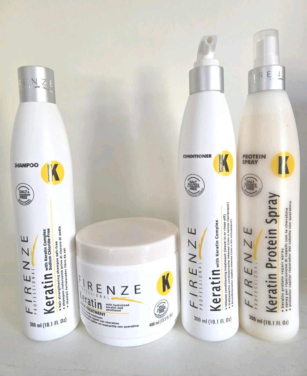 FIRENZE Keratin Hair Treatment Shampoo Conditioner Mask & Protein Spray Set
