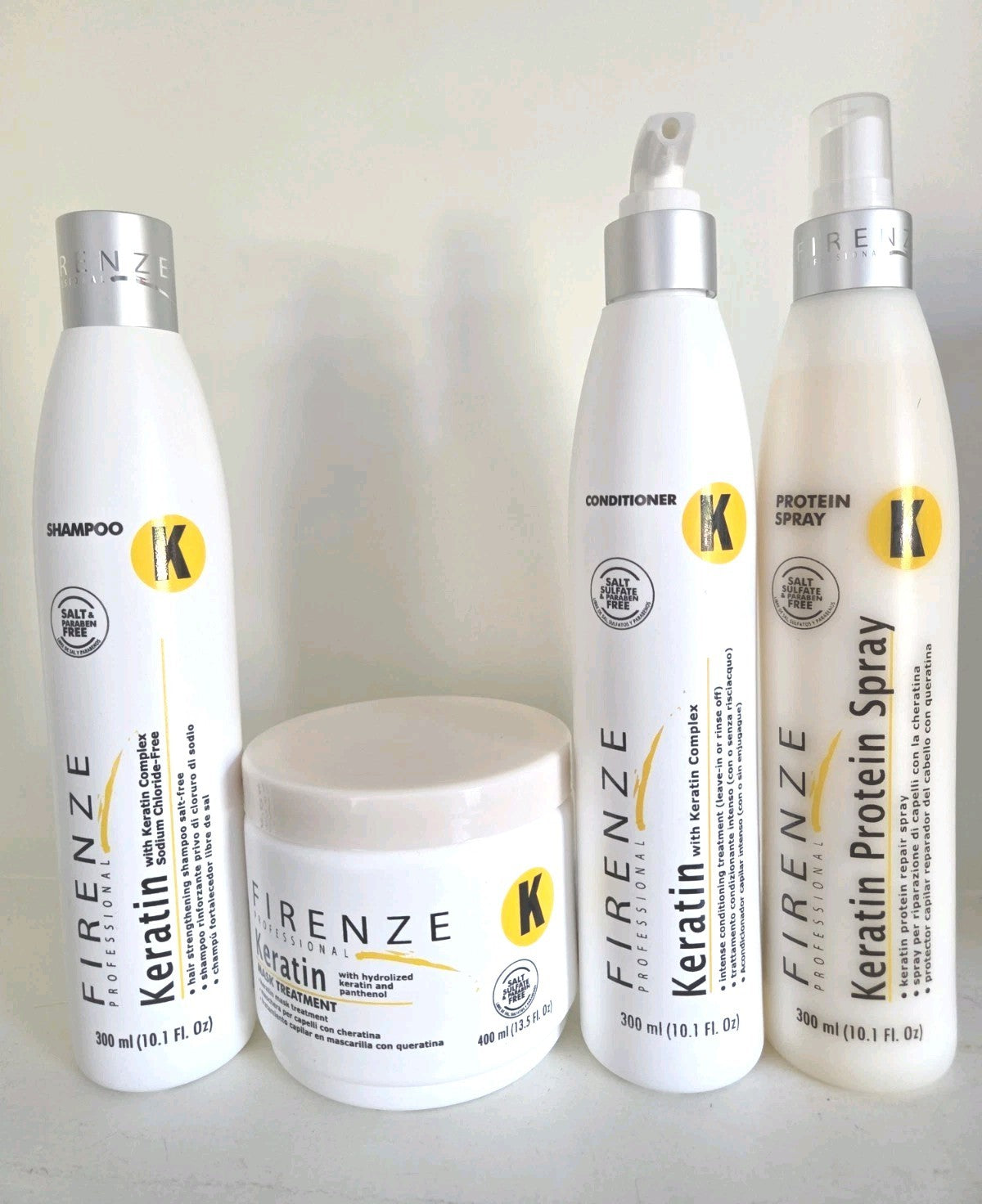 FIRENZE Keratin Hair Treatment Shampoo Conditioner Mask & Protein Spray Set