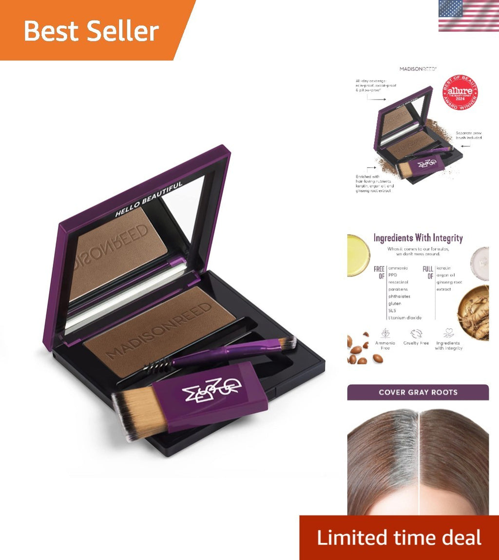 Root Touch Up Powder for Gray Coverage & Brow Filler - Medium Brown