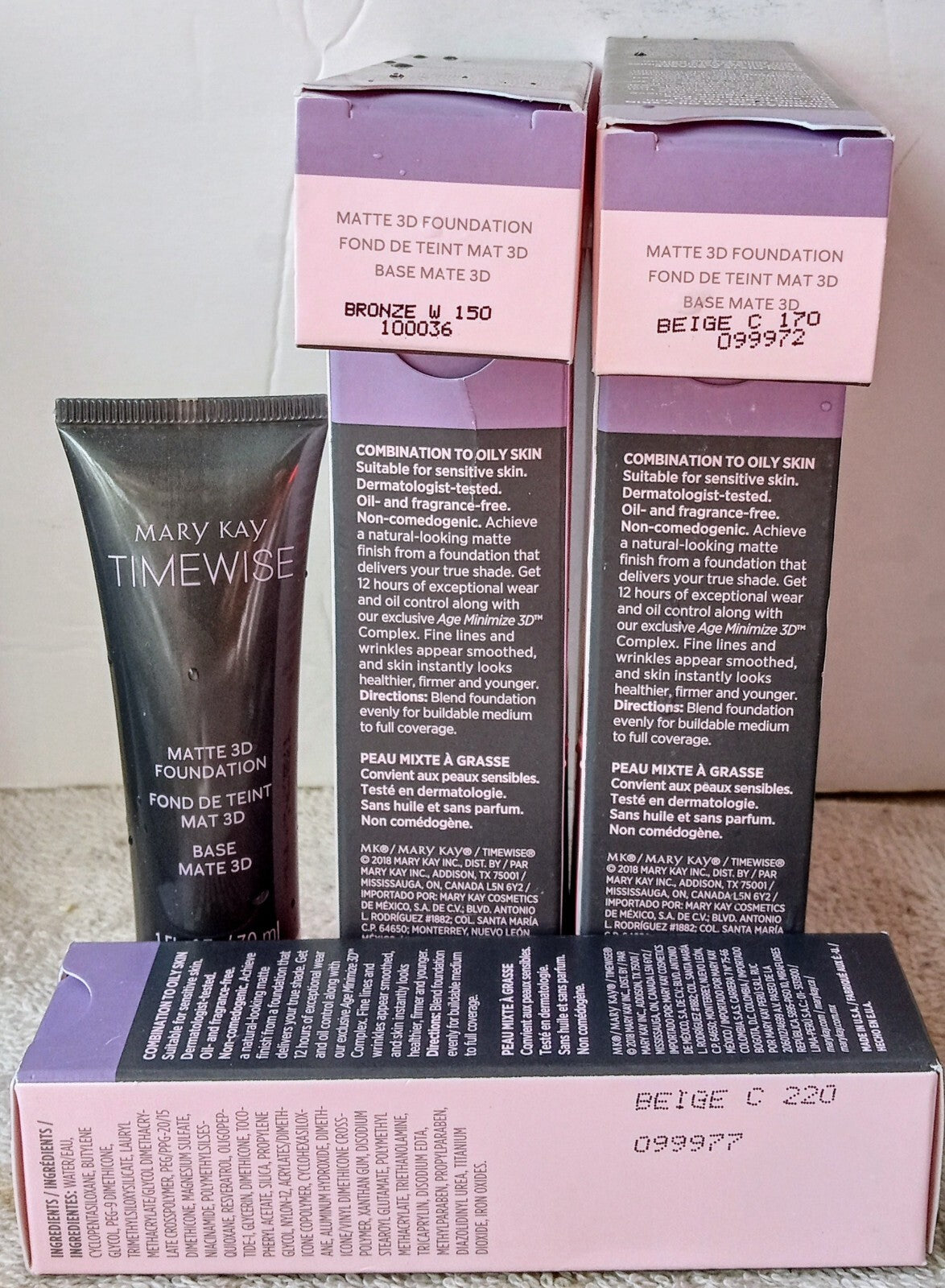Mary Kay Timewise Matte 3D Foundation – Oil-Control, Matte Finish, 1 oz (All Shades)