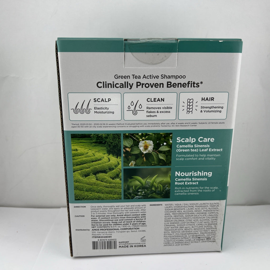 Green Tea Shampoo Set - Korean Hair Care for Healthy Hair 16.9 fl oz x 2