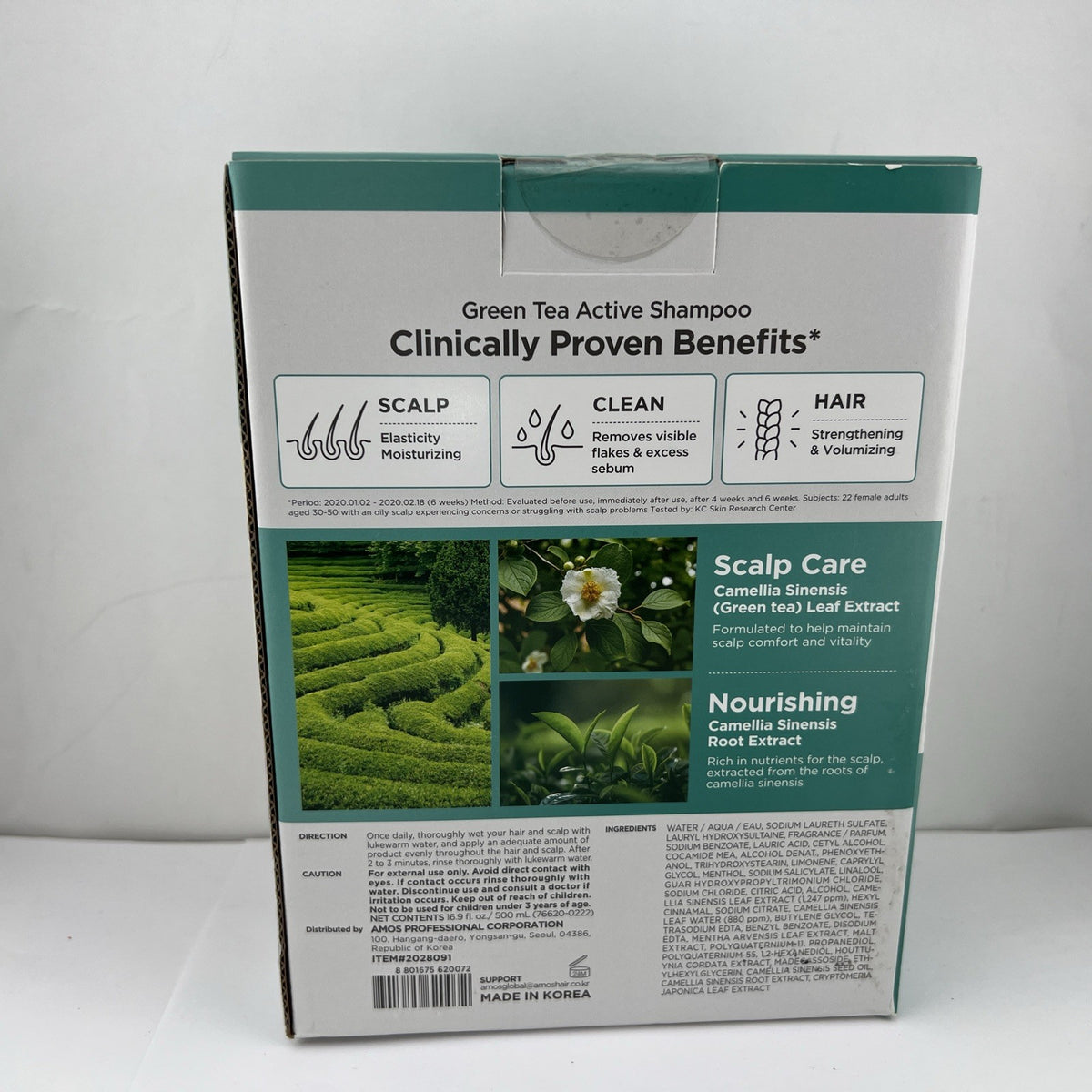 Green Tea Shampoo Set - Korean Hair Care for Healthy Hair 16.9 fl oz x 2