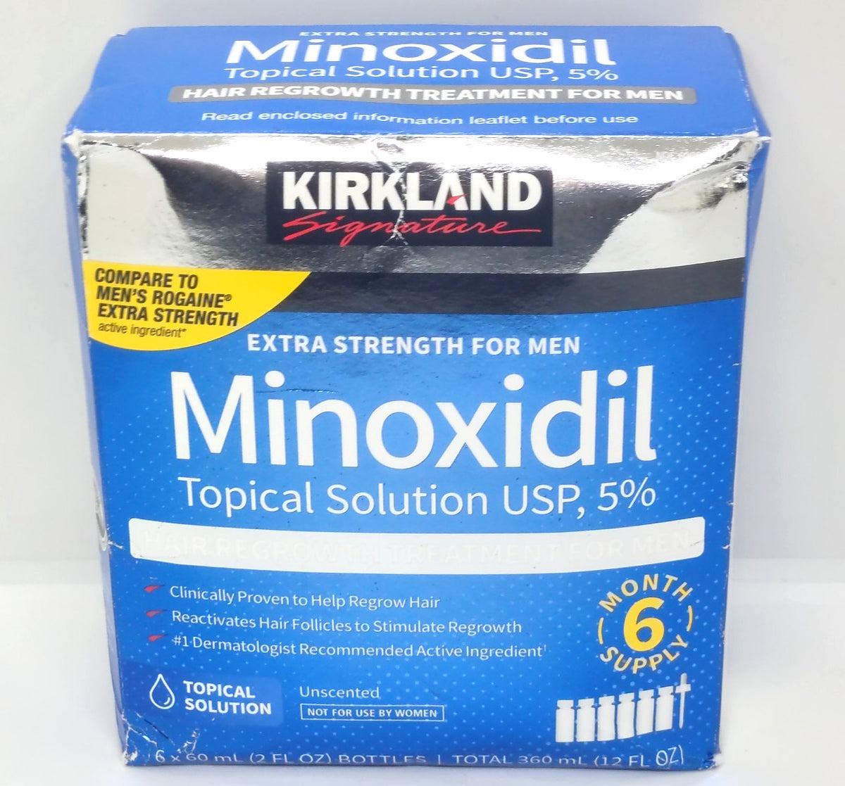 Minoxidil 5% Hair Regrowth Solution for Men - Extra Strength Kirkland Signature