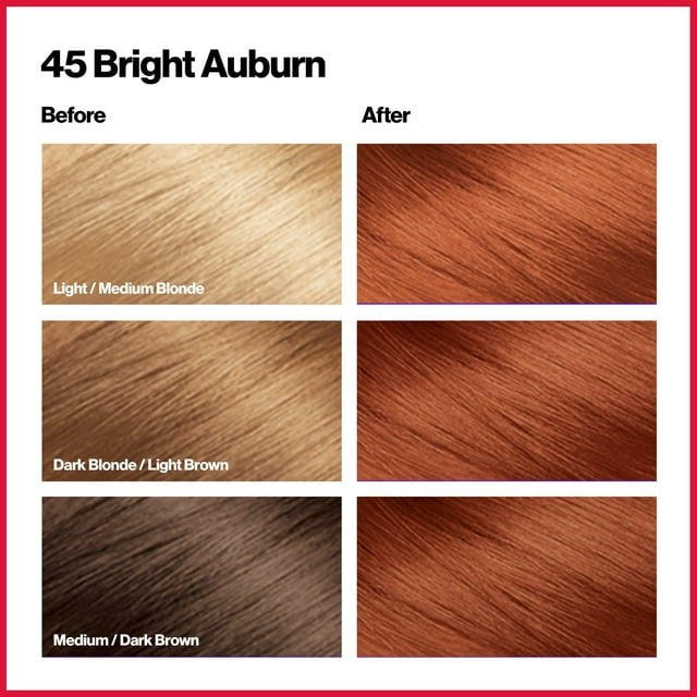 Hair Color Kit 6 Pack Bright Auburn Permanent Hair Dye with Nourishing Conditioner