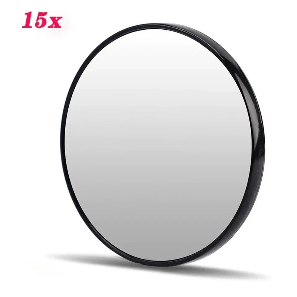15X Small Magnifying Mirror with Suction Cup for Makeup & Inspection