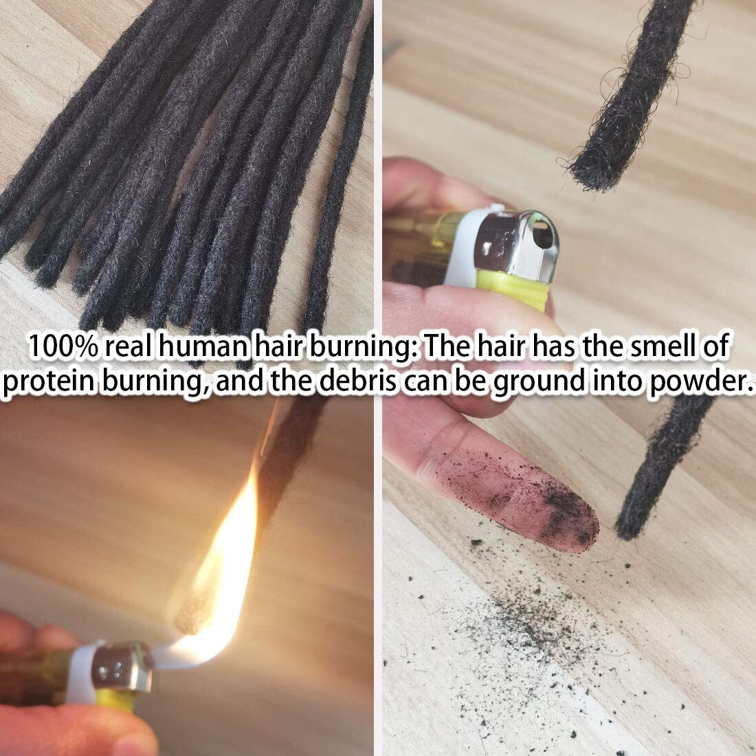 8 Inch Brown Human Hair Dreadlock Extensions 0.8cm Thickness 30 Strands Ombre