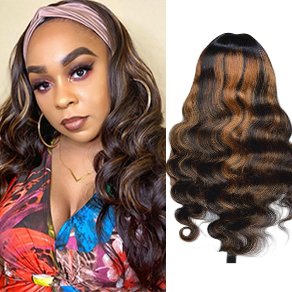 14-Inch Brazilian Virgin Human Hair Headband Wig with Body Wave & 150% Density