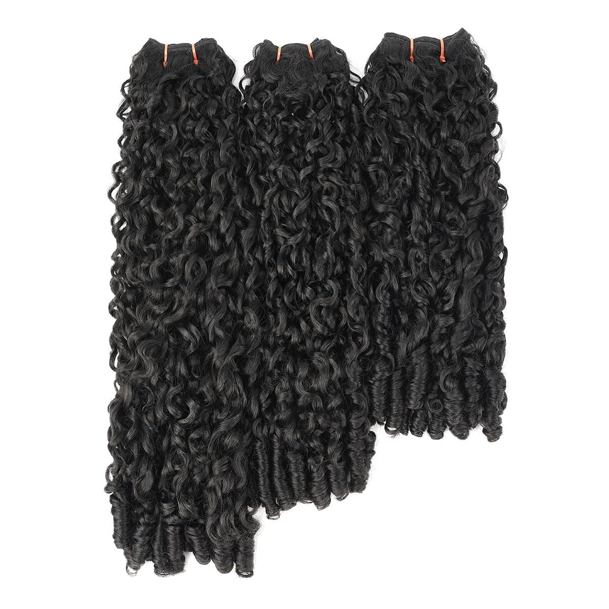 Natural Black Burmese Curly Hair Bundles - Unprocessed Human Hair Extensions, 18-22 Inches