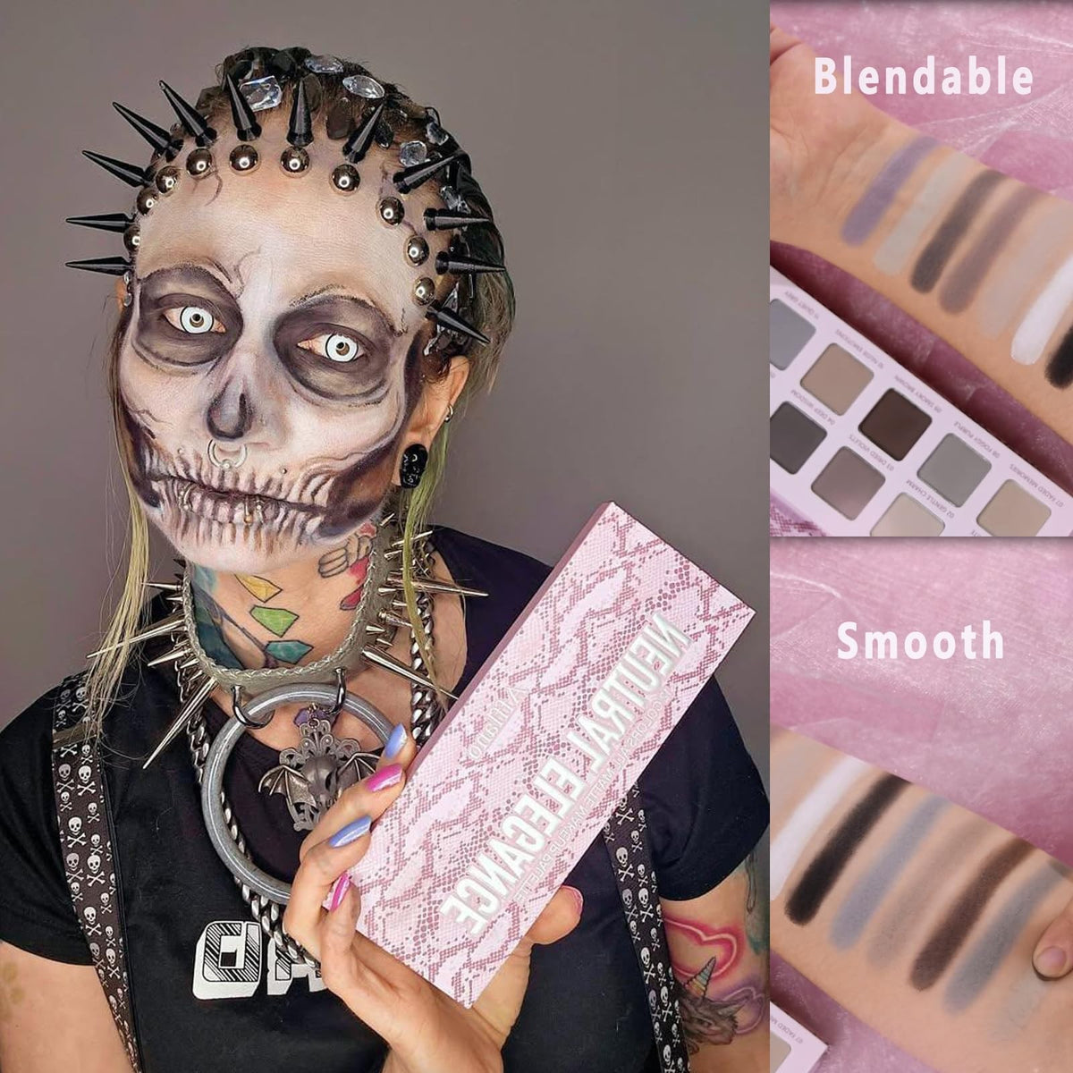 12-Color Matte Eyeshadow Palette for Smoky & Natural Looks - Cool Tones, Long Lasting