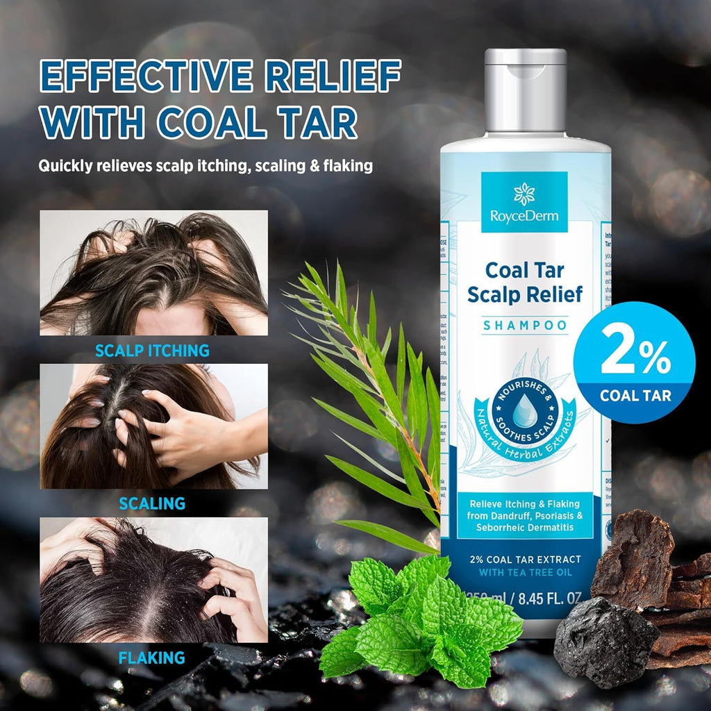 Extra Strength Coal Tar Dandruff Shampoo with Tea Tree Oil for Scalp Relief