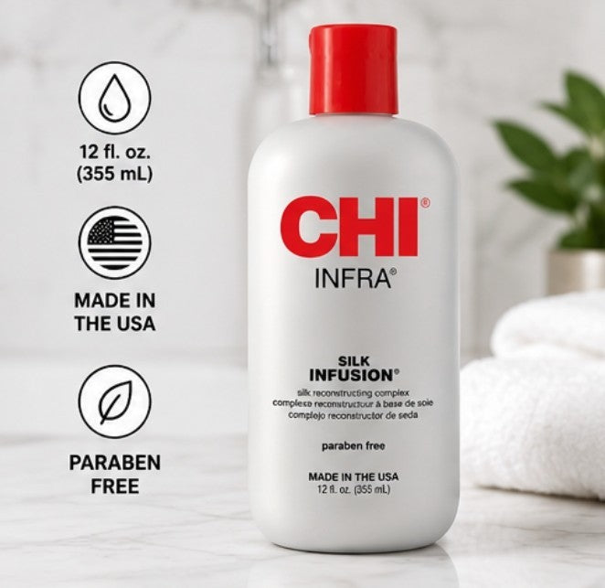 CHI Infra Silk Infusion Leave-In Hair Treatment - Strengthen & Shine - 12 Oz