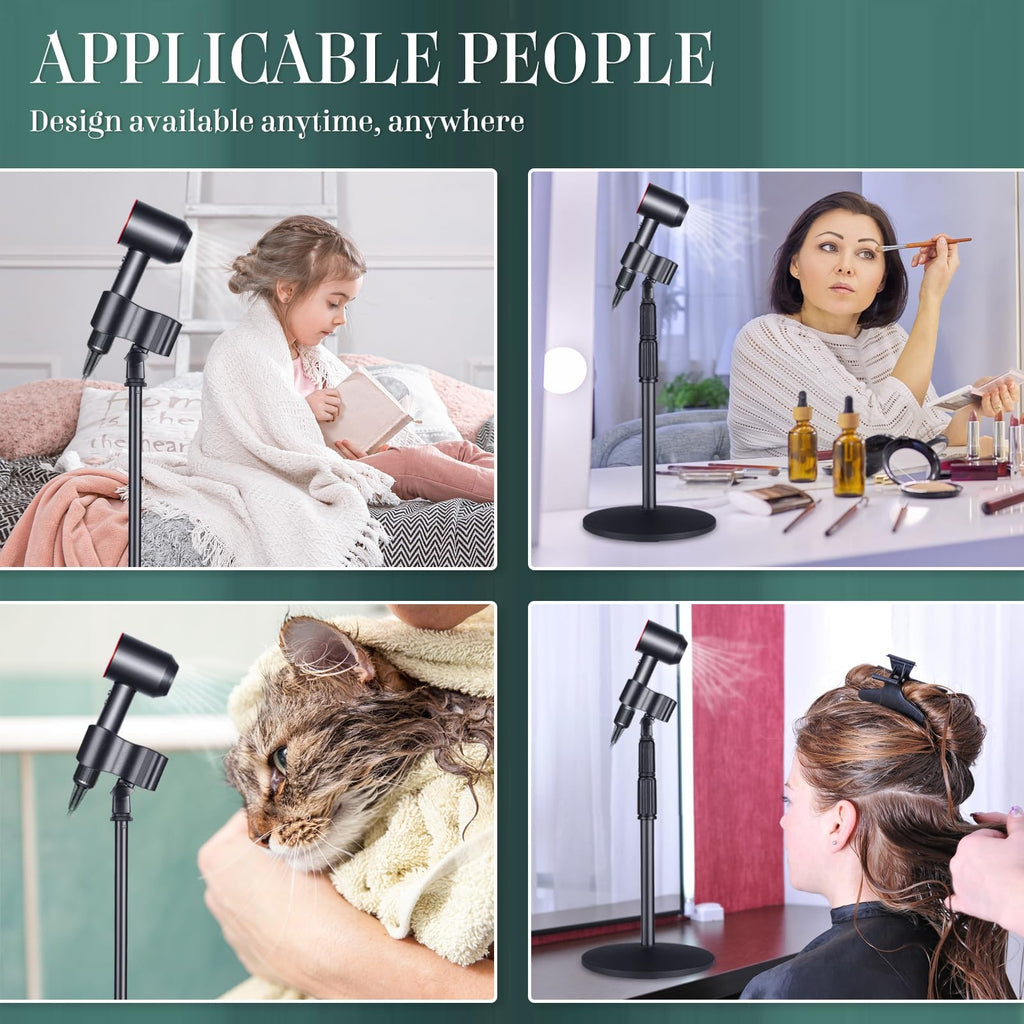 Adjustable Hair Dryer Holder Stand - 59in Height, 180° Rotatable, Heavy Duty