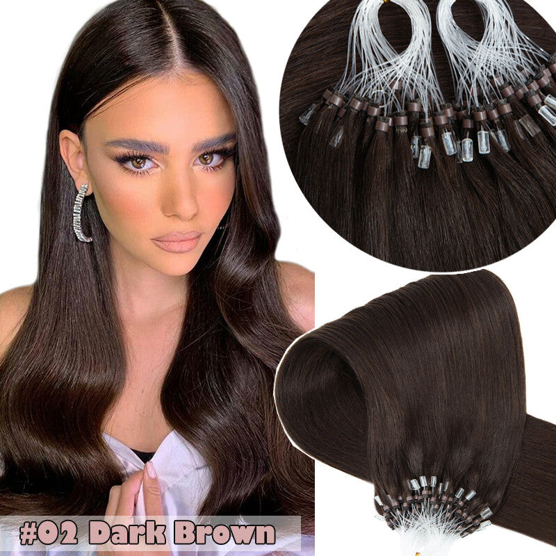 150g Thick Loop Human Hair Extensions Micro Ring Microlink Beads Blonde