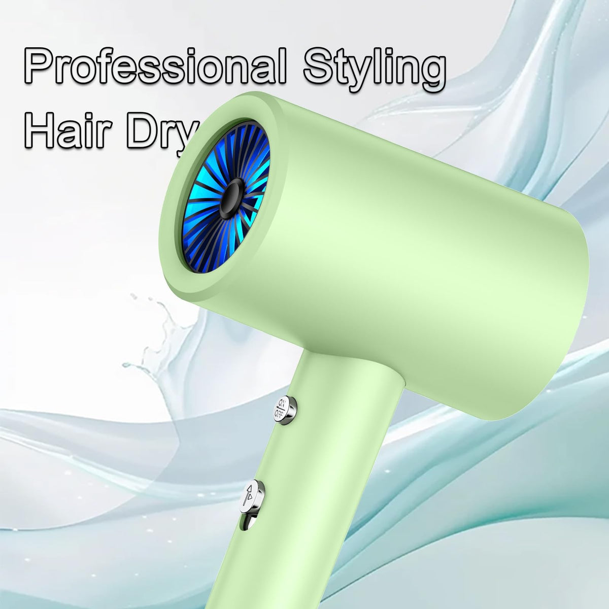 110V Wall-Mounted Hair Dryer with Night Light for Bathroom - Graphite Ash