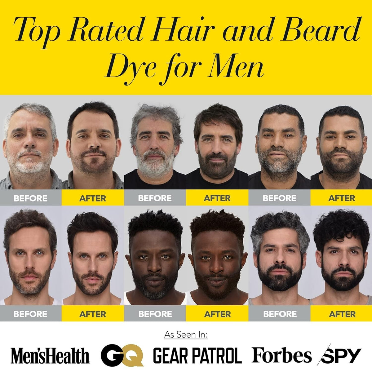 Vegan Hair & Beard Dye for Men - Ammonia-Free Black, Salon Quality