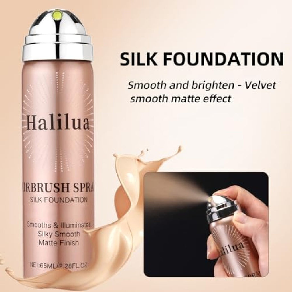 Full Coverage Airbrush Foundation Spray with Brush - Matte Finish, All Skin Tones