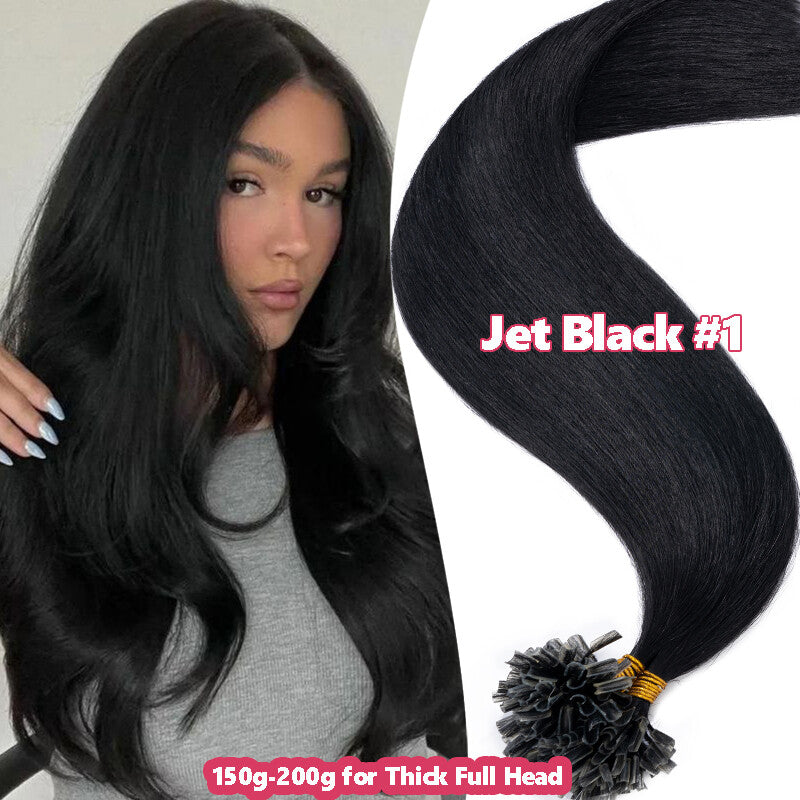 Remy Human Hair Extensions Flat U Tip Keratin Fusion Hair Extensions
